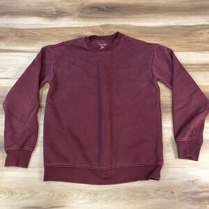 Paper Denim & Cloth Sweatshirt Mens Small Minimalist Cotton Blend Maroon Red S